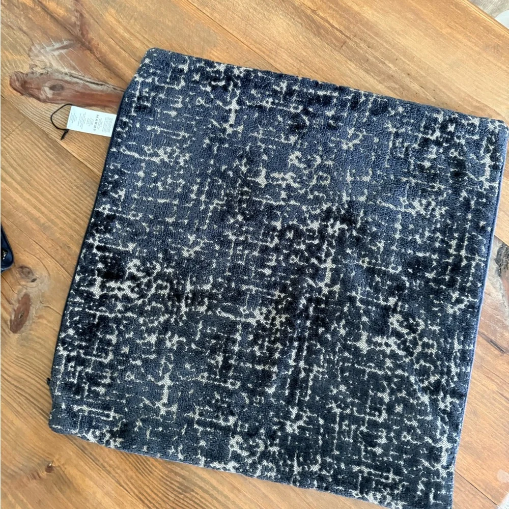 West Elm Navy and Gray Textured Cushion Cover